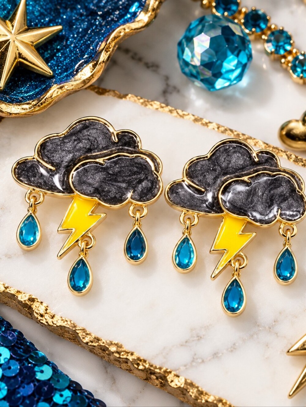 BETSEY JOHNSON INTO THE STORM STUD EARRINGS